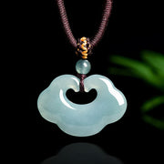 EverestArtstudios Jade Ruyi Cloud Chinese Lock Charm Luck Pendant Necklace