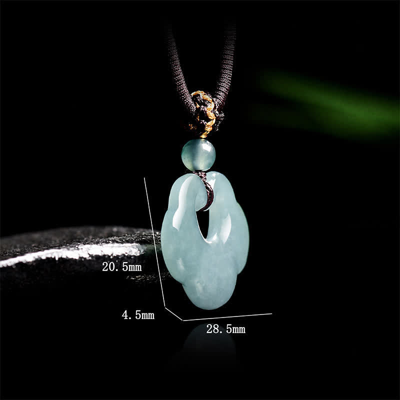 EverestArtstudios Jade Ruyi Cloud Chinese Lock Charm Luck Pendant Necklace