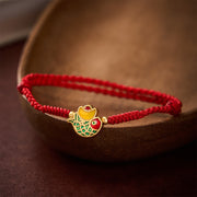Buddha Stones Hand-Woven Ingot Koi Fish Luck Red Rope Bracelet