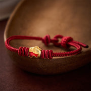 Buddha Stones Red Elephant Red String Lucky Protection Bracelet
