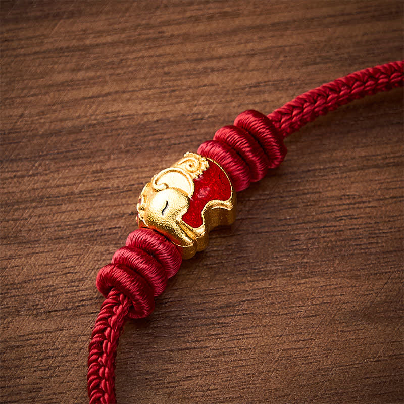 Buddha Stones Red Elephant Red String Lucky Protection Bracelet