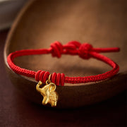 Buddha Stones Elephant Fu Character Red String Strength Braided Rope Bracelet