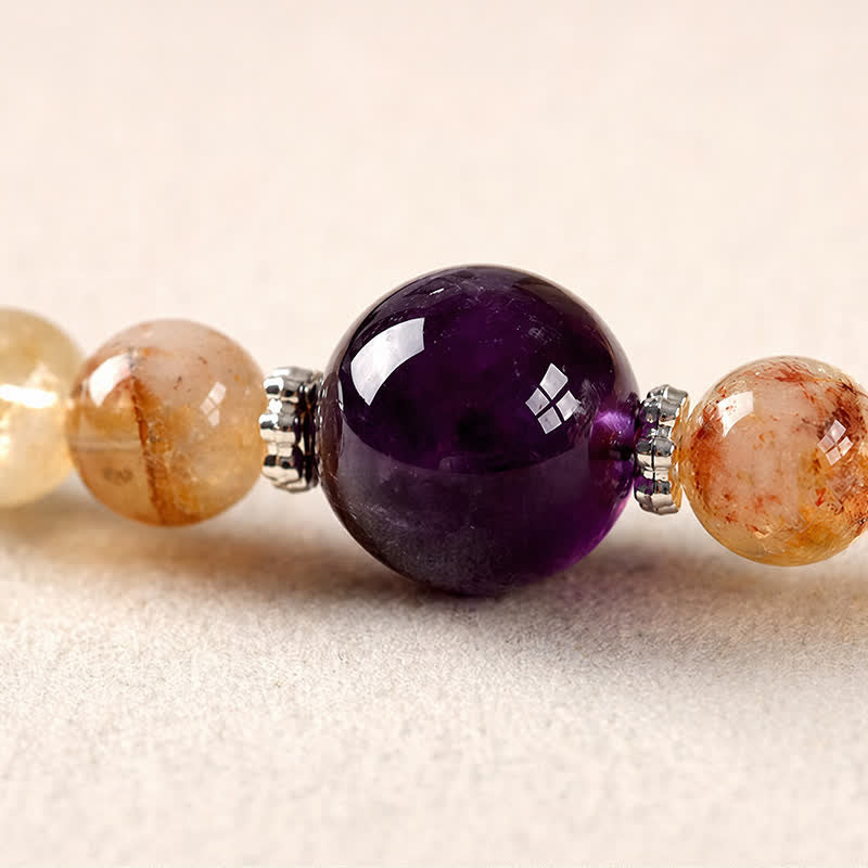 Buddha Stones Citrine Pi Xiu Abundance and Wealth Double Wrap Bracelet