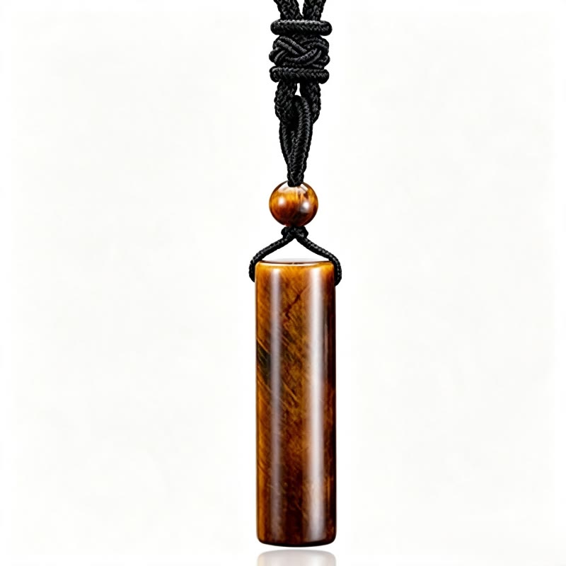 Buddha Stones Various Crystal Rose Quartz Green Aventurine Amethyst Cylinder Healing Necklace Pendant