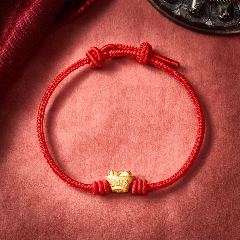 Buddha Stones Alloy Pi Xiu Red String Wealth Bracelet