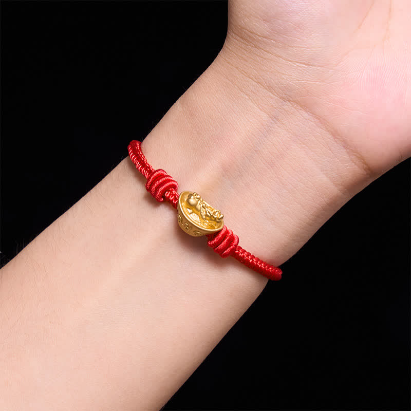 Buddha Stones Alloy Pi Xiu Red String Wealth Bracelet