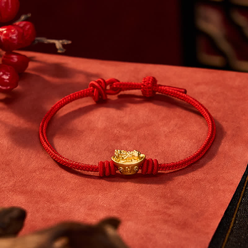 Buddha Stones Alloy Pi Xiu Red String Wealth Bracelet