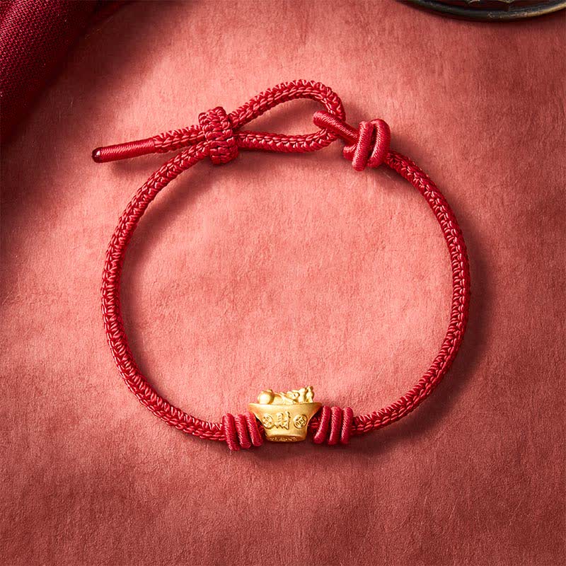 Buddha Stones Alloy Pi Xiu Red String Wealth Bracelet