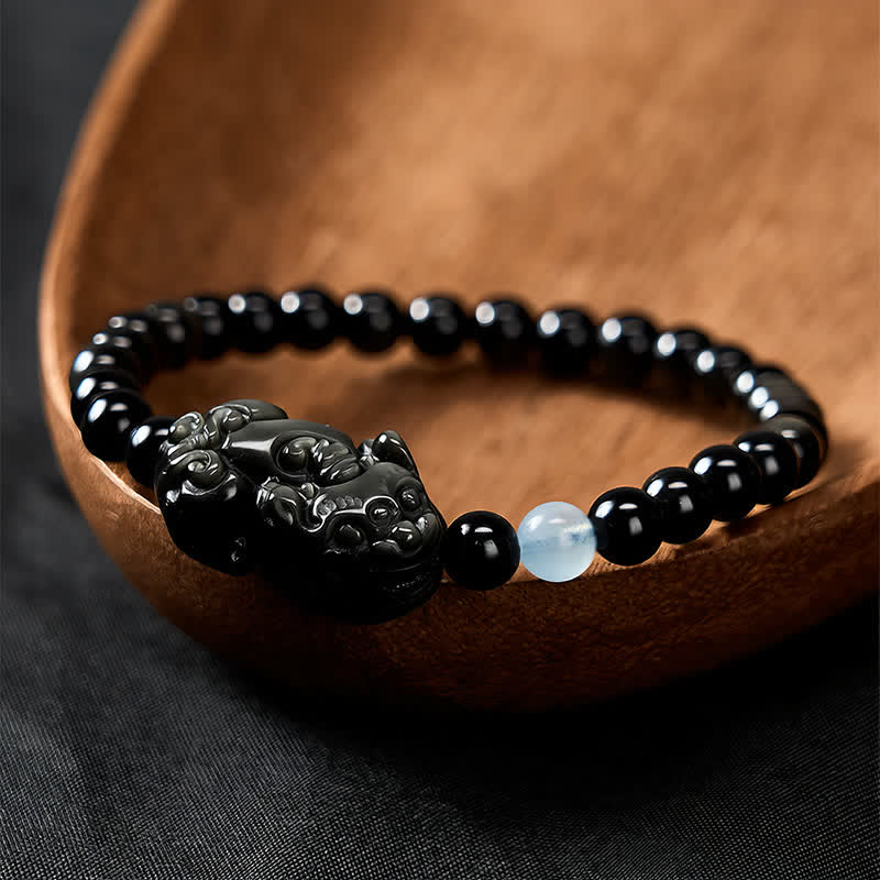 Buddha Stones Rainbow Obsidian Pi Xiu Bracelet for Wealth and Positive Transformation