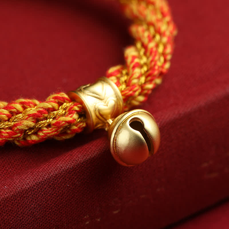 Buddha Stones Hand-Woven Tibetan Om Mani Padme Hum Wisdom Bell Charm Multicolor Rope Bracelet