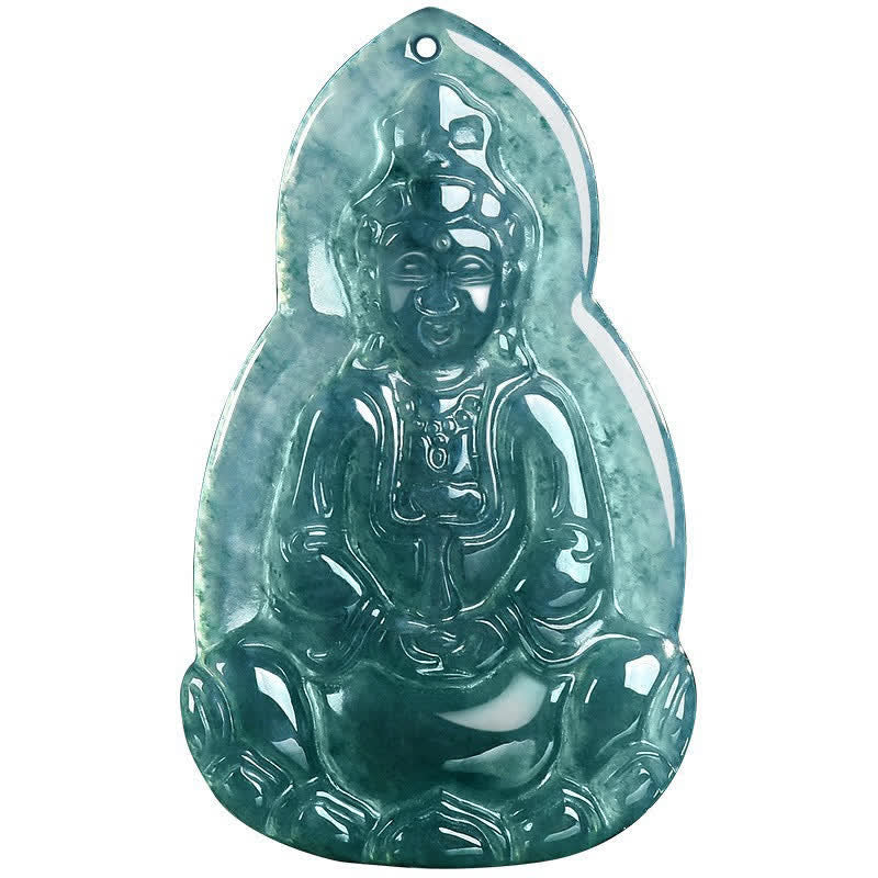 EverestArtstudios Jade Avalokitesvara Carved Luck and Compassion Pendant Necklace