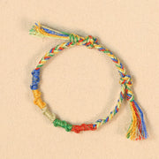Buddha Stones Multicolor Rope Dragon Good Luck Tibetan Bracelet