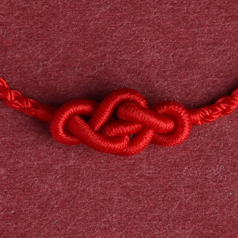 Buddha Stones Minimalist Red String Chinese Knotting Prosperity Bracelet Anklet