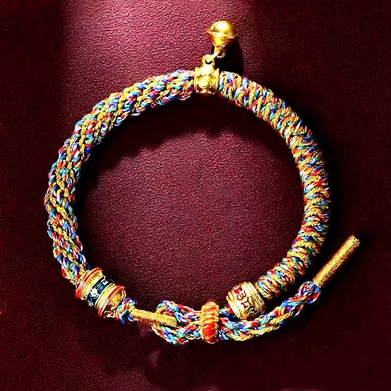 Buddha Stones Tibetan Om Mani Padme Hum Red String Protection Bracelet