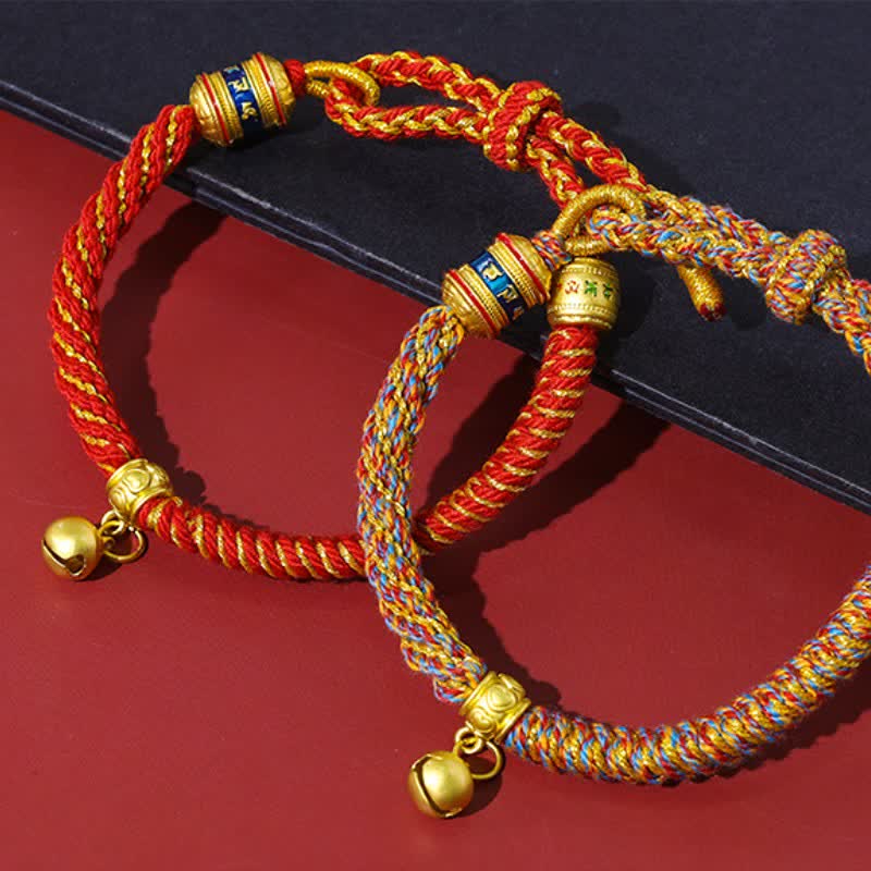 Buddha Stones Tibetan Om Mani Padme Hum Red String Protection Bracelet
