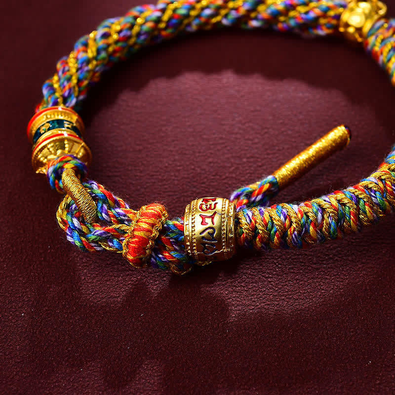 Buddha Stones Tibetan Om Mani Padme Hum Red String Protection Bracelet