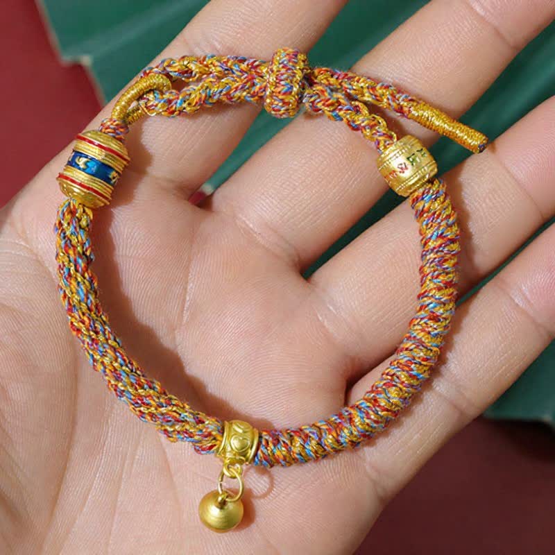 Buddha Stones Tibetan Om Mani Padme Hum Red String Protection Bracelet