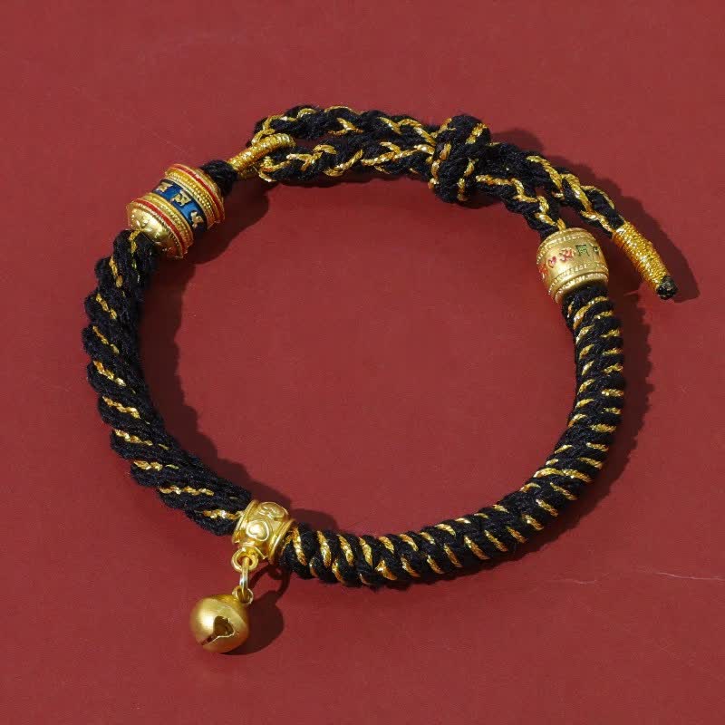 Buddha Stones Tibetan Om Mani Padme Hum Red String Protection Bracelet