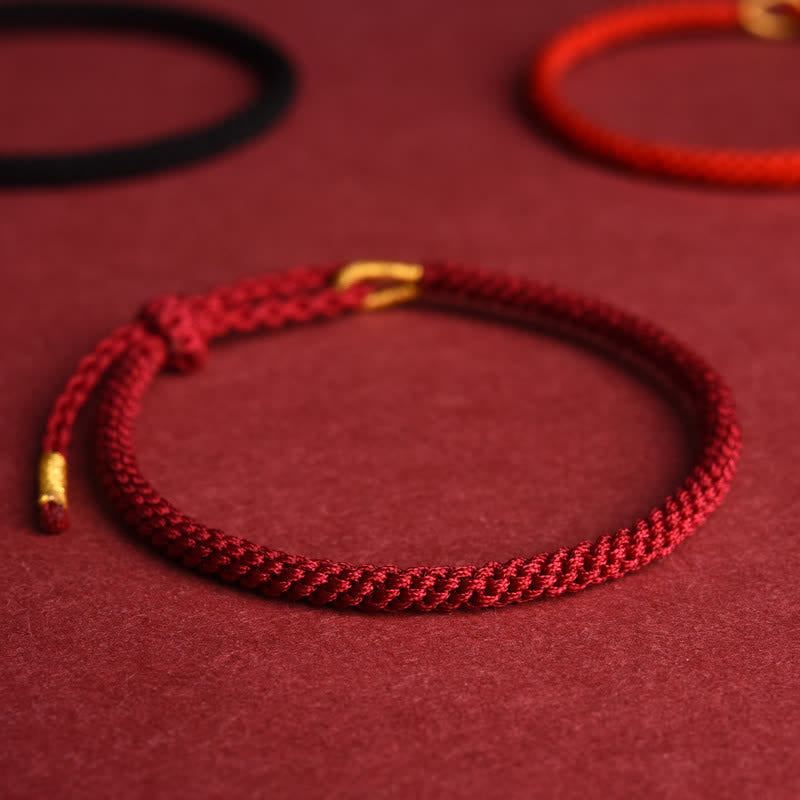 Buddha Stones Red String Hand-Woven Adjustable Protection Bracelet