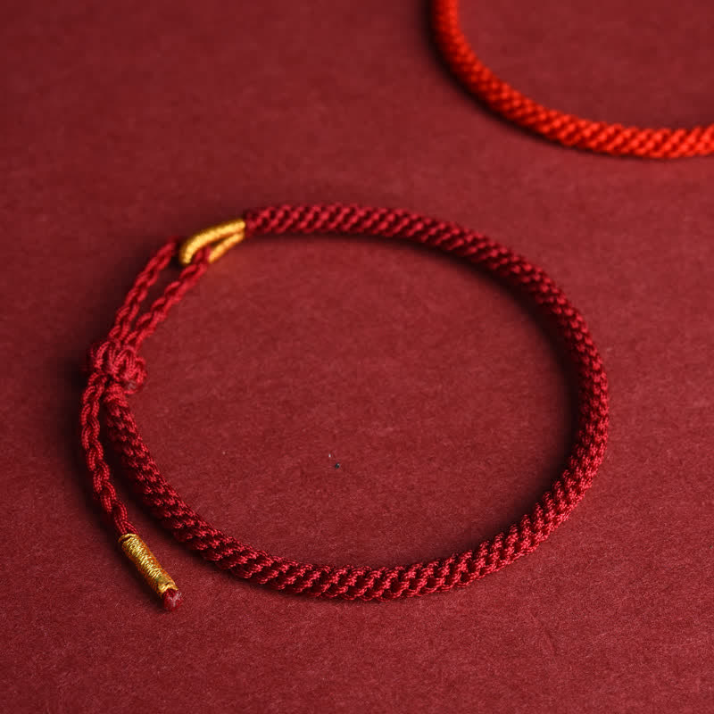 Buddha Stones Red String Hand-Woven Adjustable Protection Bracelet