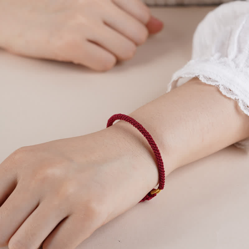 Buddha Stones Red String Hand-Woven Adjustable Protection Bracelet
