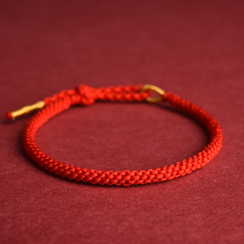 Buddha Stones Red String Hand-Woven Adjustable Protection Bracelet