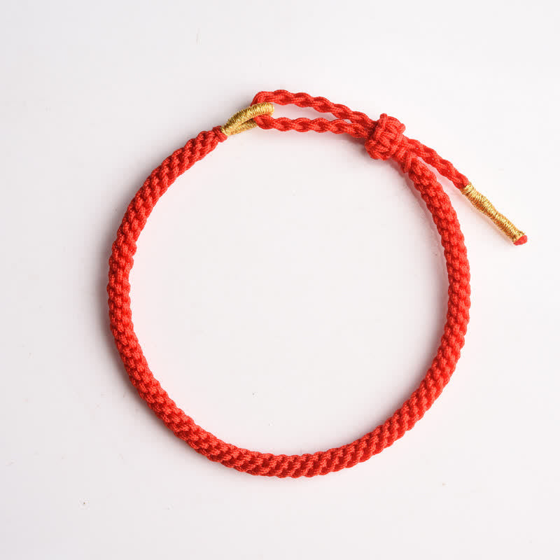 Buddha Stones Red String Hand-Woven Adjustable Protection Bracelet