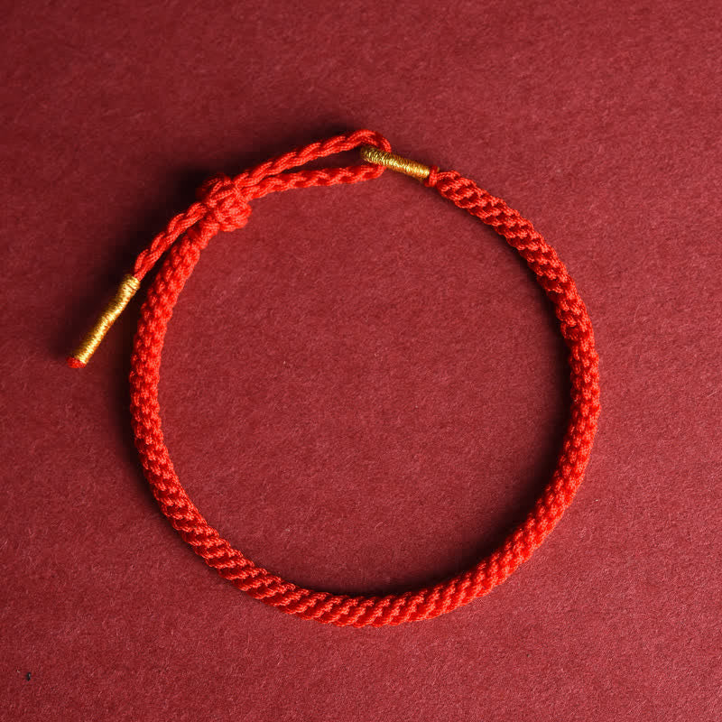 Buddha Stones Red String Hand-Woven Adjustable Protection Bracelet