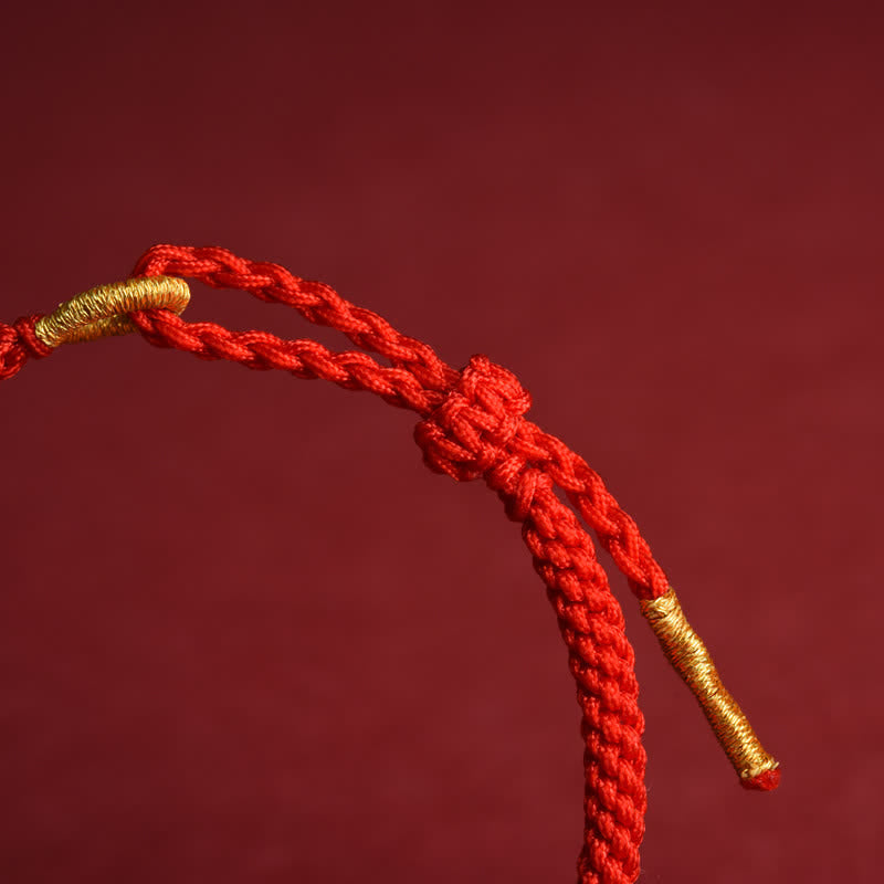 Buddha Stones Red String Hand-Woven Adjustable Protection Bracelet