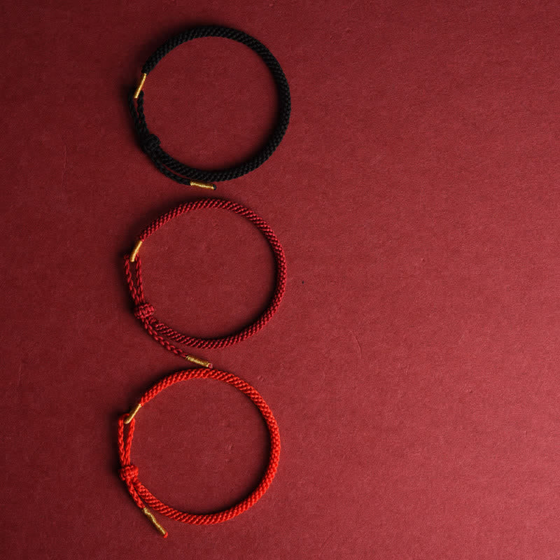 Buddha Stones Red String Hand-Woven Adjustable Protection Bracelet
