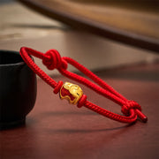 Buddha Stones Red String Elephant Copper Faith Bracelet