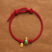 Buddha Stones Fu Character Turtle Red String Fortune Bracelet
