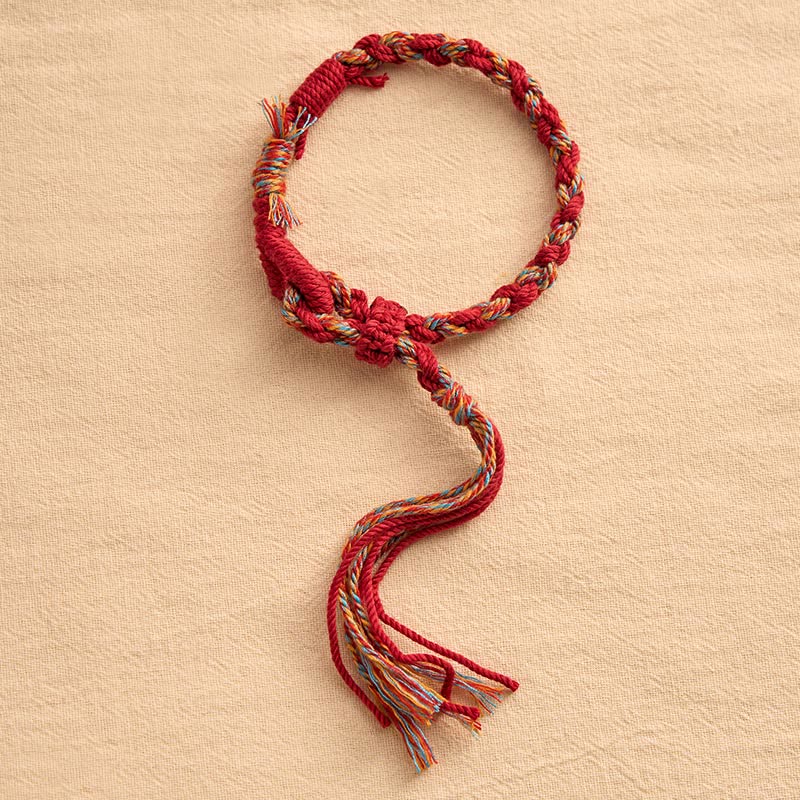 Buddha Stones Adjustable Red String Connection Macrame Bracelet