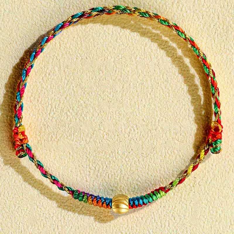 Buddha Stones Hand-Woven Colorful Red String Lucky Cord Bracelet