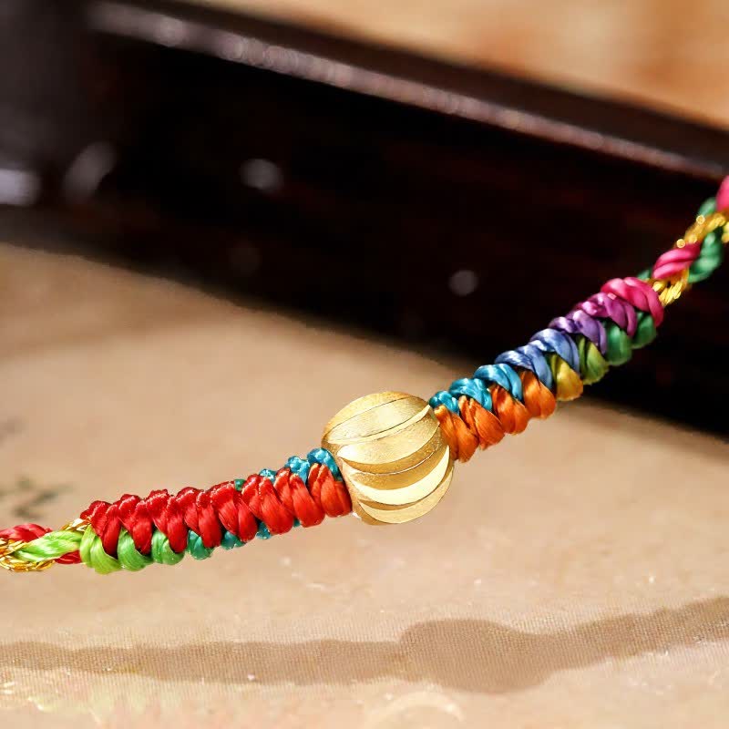 Buddha Stones Hand-Woven Colorful Red String Lucky Cord Bracelet