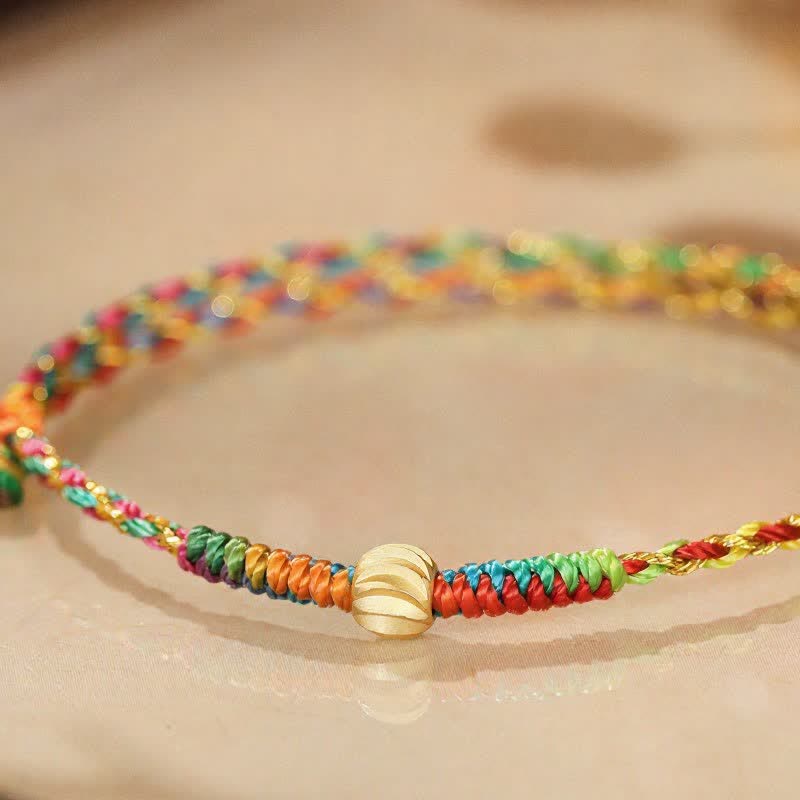 Buddha Stones Hand-Woven Colorful Red String Lucky Cord Bracelet