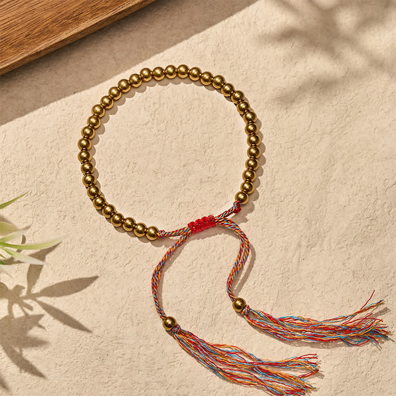 Buddha Stones Copper Beads Red String Balance Bracelet
