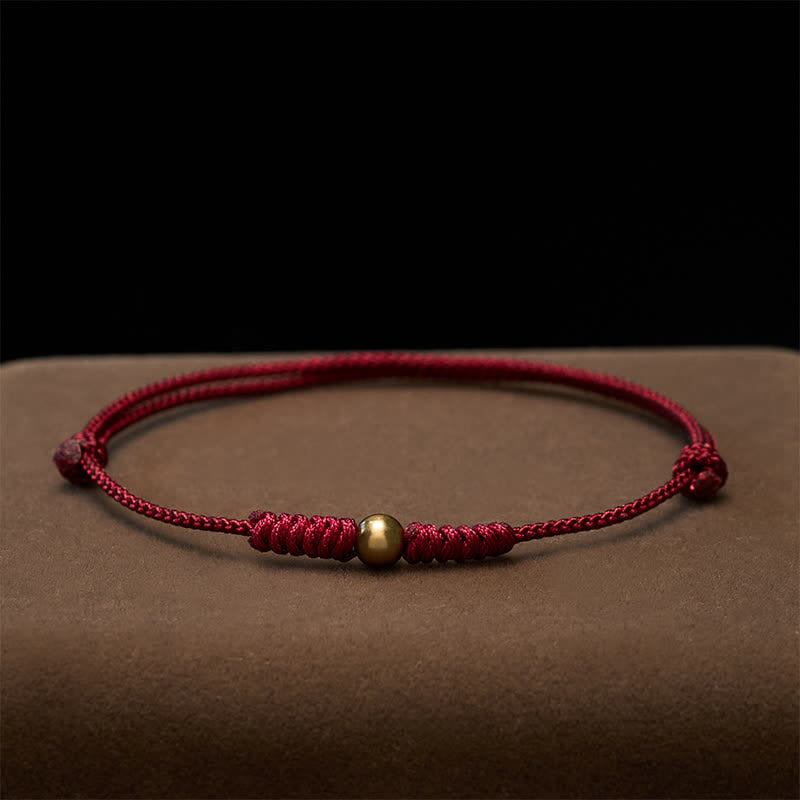 Buddha Stones Red String Copper Bead Connection Bracelet