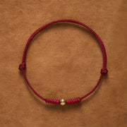 Buddha Stones Red String Copper Bead Connection Bracelet