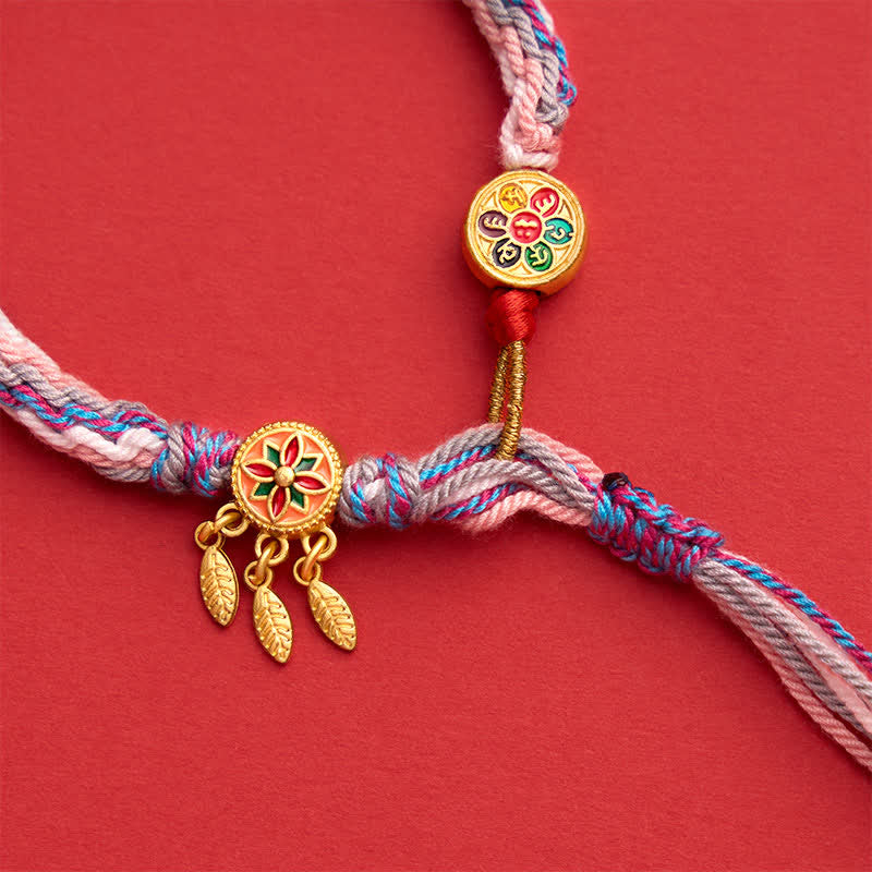 Buddha Stones Ethnic-style Five-Color Red String Protection Bracelet