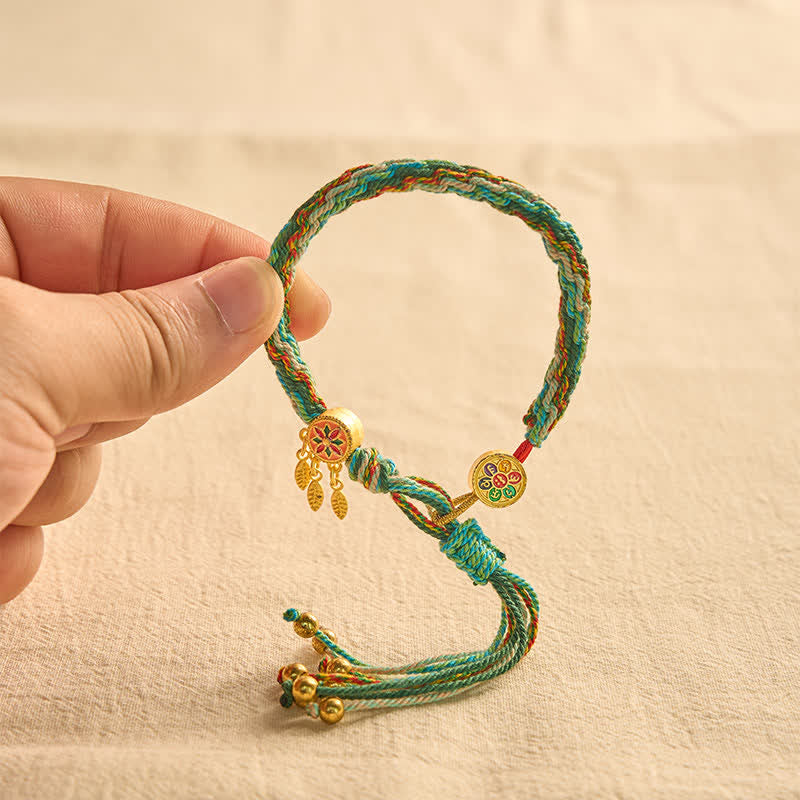 Buddha Stones Ethnic-style Five-Color Red String Protection Bracelet