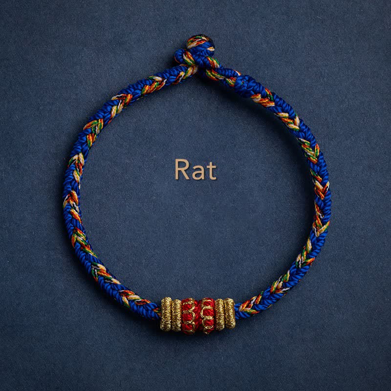 EverestArtstudios Tibet Handmade Chinese Zodiac Luck Strength Braided String Bracelet