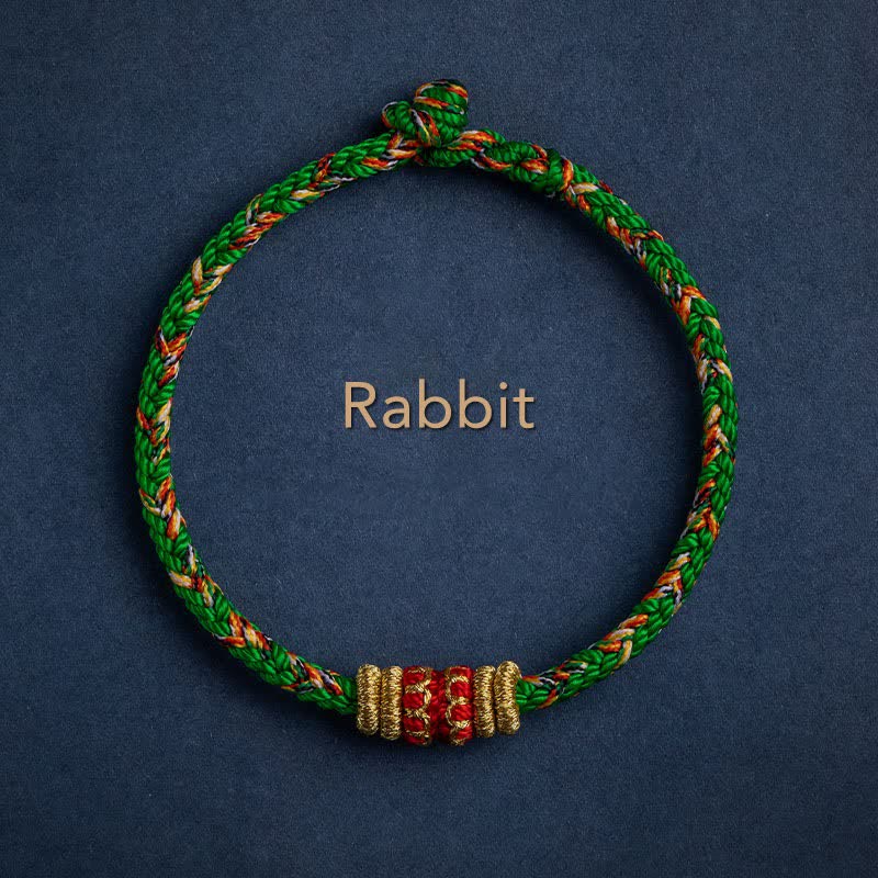 Buddha Stones Tibet Handmade Chinese Zodiac Luck Strength Braided String Bracelet