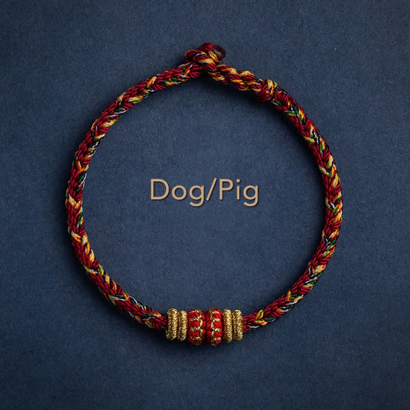 EverestArtstudios Tibet Handmade Chinese Zodiac Luck Strength Braided String Bracelet
