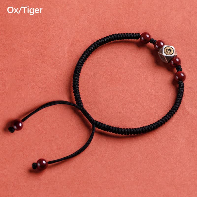 Buddha Stones 925 Sterling Silver Chinese Zodiac Cinnabar Calm Bracelet