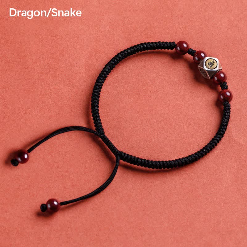 Buddha Stones 925 Sterling Silver Chinese Zodiac Cinnabar Calm Bracelet