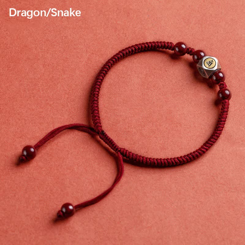 Buddha Stones 925 Sterling Silver Chinese Zodiac Cinnabar Calm Bracelet