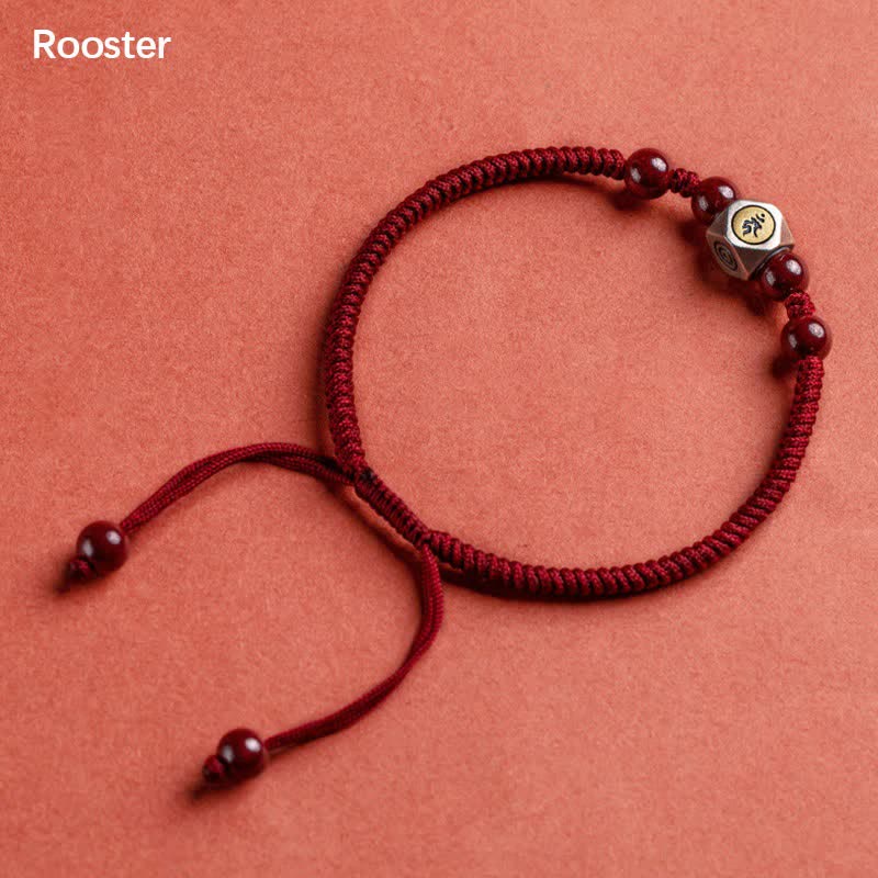 Buddha Stones 925 Sterling Silver Chinese Zodiac Cinnabar Calm Bracelet
