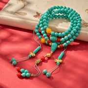 EverestArtStudios Turquoise Tibetan Round 108 Beads Strength Mala