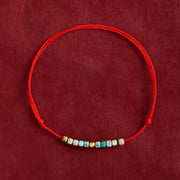 Buddha Stones Hand-Woven Ultra-fine Turquoise Beads Luck Rope Bracelet